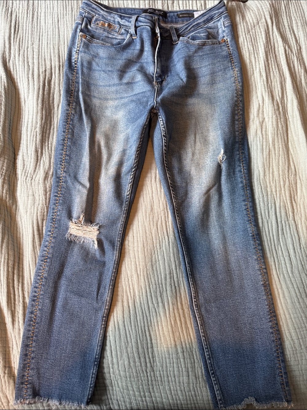 Judy Blue Light Wash Distressed Skinny Jeans
